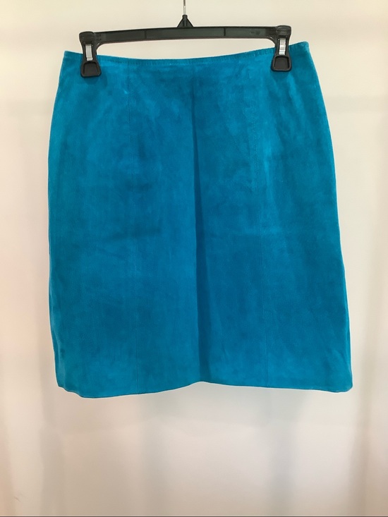 Chia Dresses & Skirts - Vintage CHIA Bright Turquoise Suede Pencil Skirt, Size 12